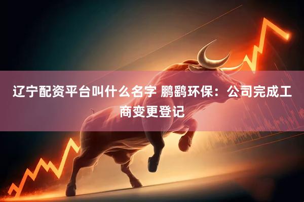 辽宁配资平台叫什么名字 鹏鹞环保：公司完成工商变更登记